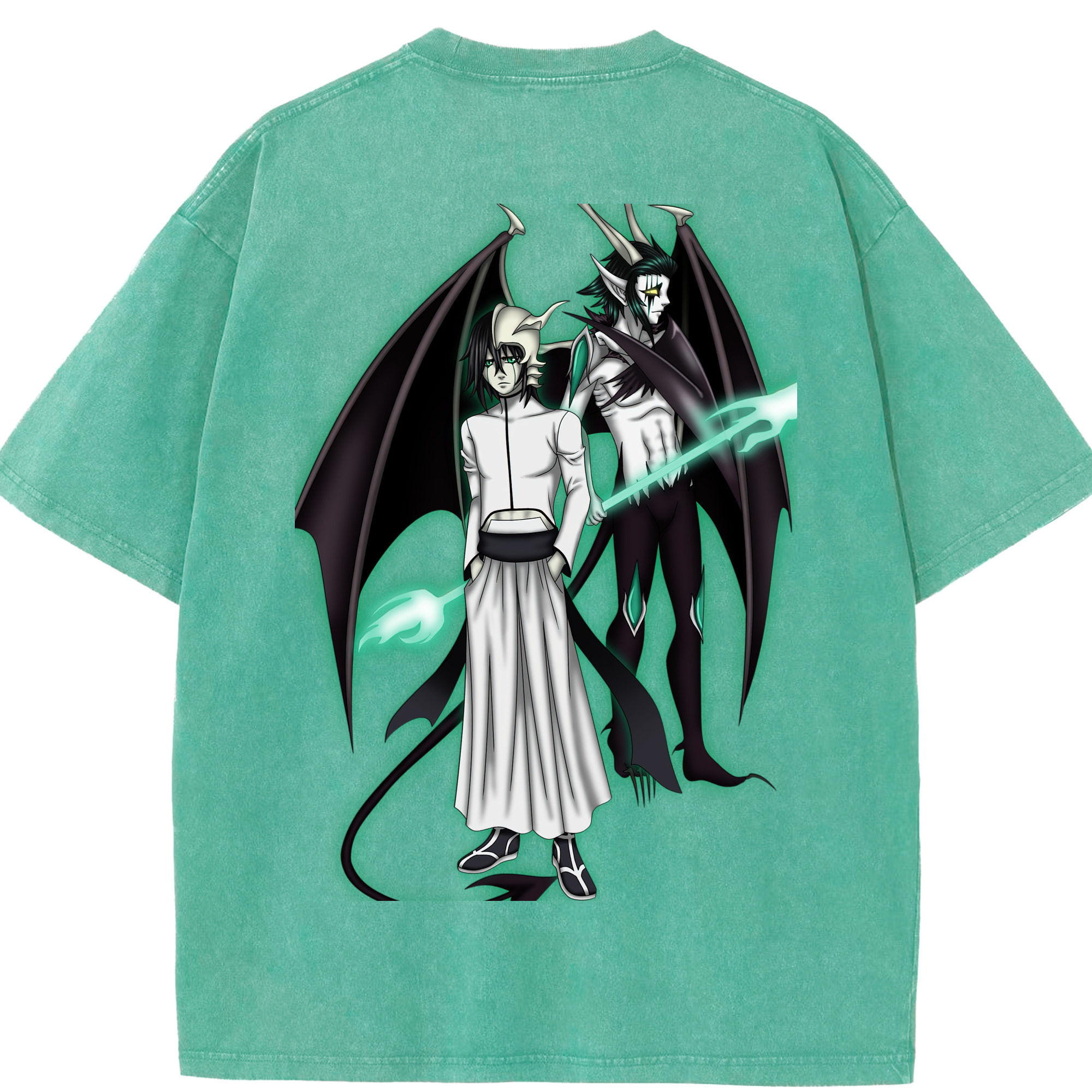 （画像用） ブリーチ ウルキオラ·シファー BLEACH Ulquiorra cifer 綿100% ヴィンテージ風 半袖Tシャツ（背面プリント）